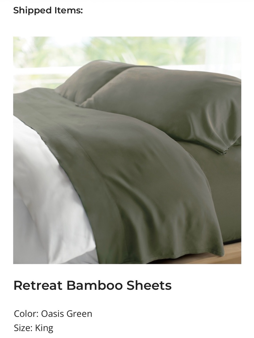Cariloha Bamboo Sheets - Oasis Green king